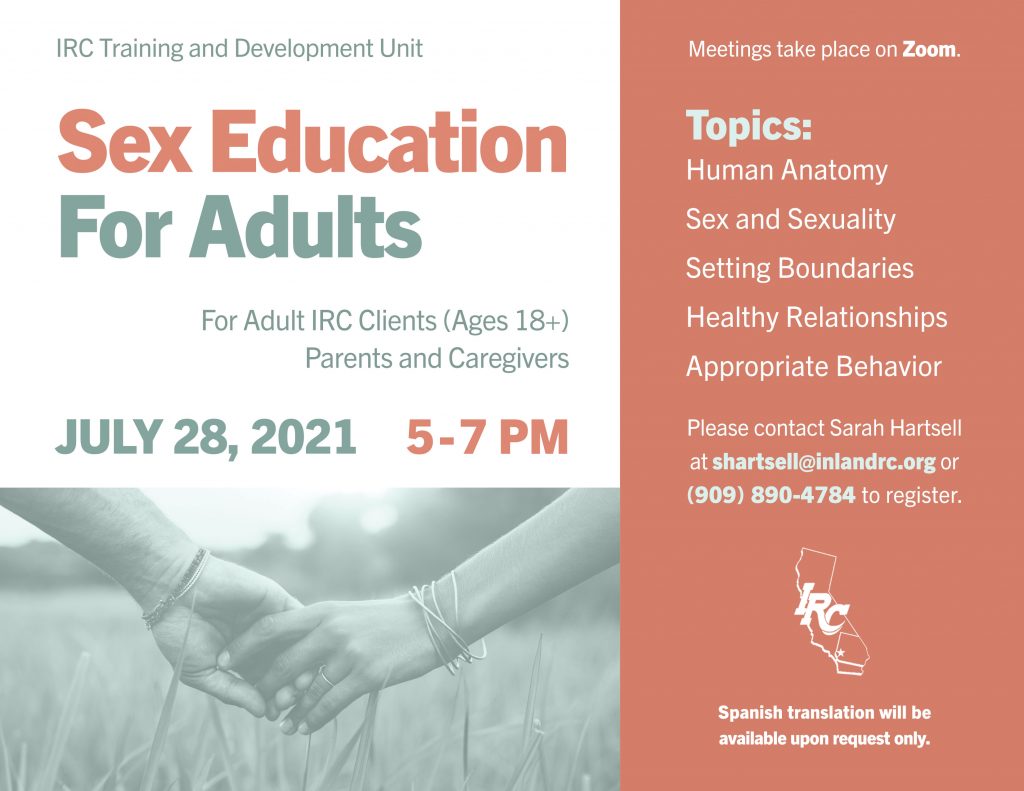 Sex Education For Adults Inland Regional Center 