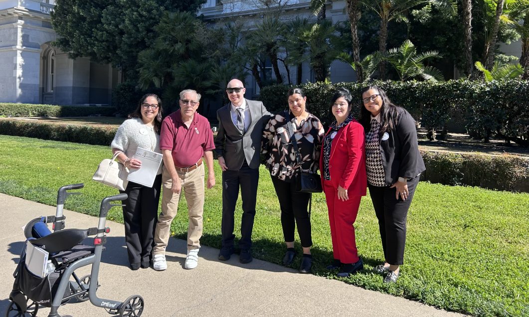 Group photo outdoors during a grassroots advocacy and policy event in Sacramento.