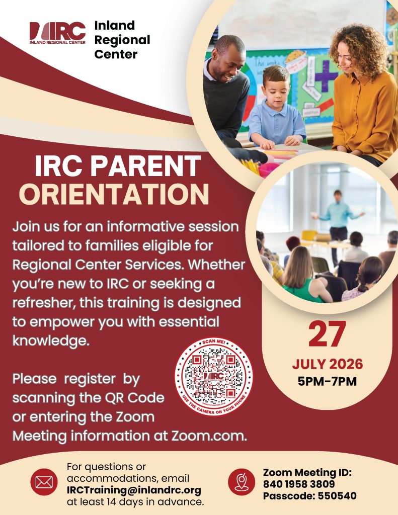 English flyer for a new parent orientation training in July 2026